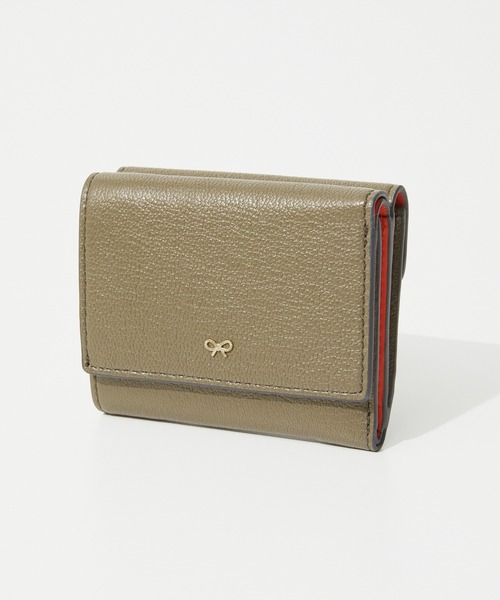 ANYA HINDMARCH（アニヤハインドマーチ）の「ANYA HINDMARCH Mini Trifold Zany in Shiny Capra with Circus アニヤハインドマーチ ザニ― ミニ トリフォード  レザー 三つ折り財布（財布・レディース・グリーン・FREE）」の9枚目の写真