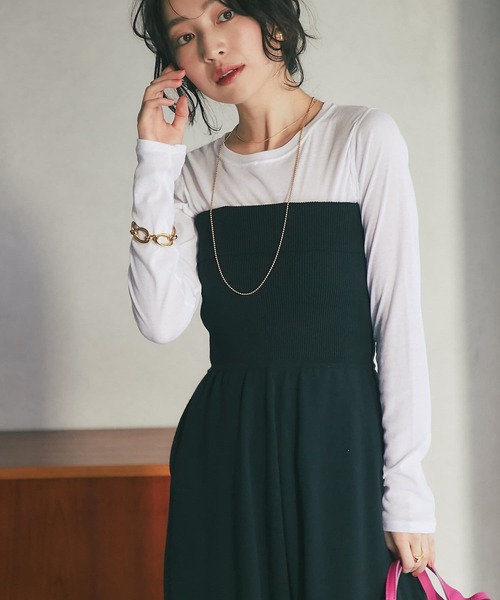 La boutique BonBon(ラブティックボンボン)の「シアークルーカットソー(Tシャツ/カットソー・レディース・ホワイト/ブラック/グレイッシュベージュ・FREE)」の16枚目の写真