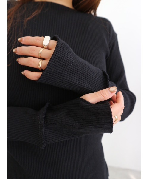 TRUNC（トランクエイティーエイト）の「Rib Boat Neck Pullover（ニット/セーター・レディース・アイボリー/ブラック・FREE）」の14枚目の写真