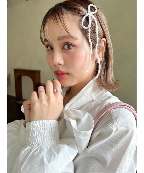 JUMELLE（ジュメロ）の「【結婚式/オケージョン】pearl ribbon pin（ヘアピン・レディース・ホワイト・FREE）」の6枚目の写真