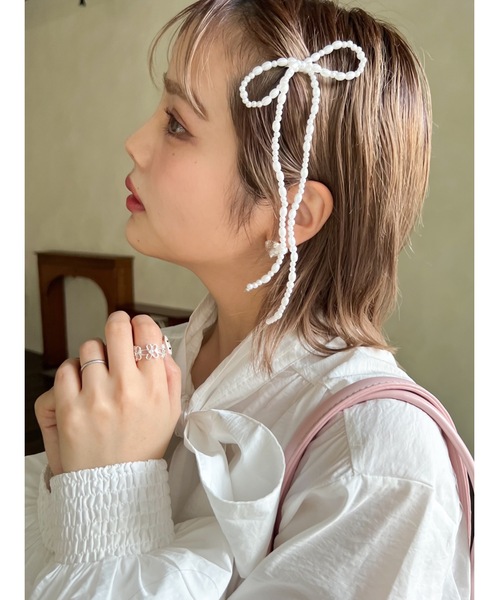 JUMELLE（ジュメロ）の「【結婚式/オケージョン】pearl ribbon pin（ヘアピン・レディース・ホワイト・FREE）」の7枚目の写真
