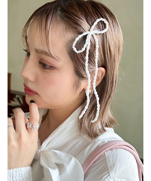 JUMELLE（ジュメロ）の「【結婚式/オケージョン】pearl ribbon pin（ヘアピン・レディース・ホワイト・FREE）」の17枚目の写真