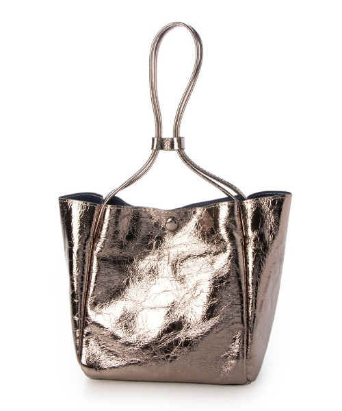 cache cache（カシュ カシュ）の「カシュカシュ cachecache / クラッシュメタリックワンハンドルミニトート（トートバッグ・レディース・ブラック/シルバー/シルバー系その他・FREE）」の3枚目の写真