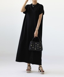バックスリット入り Tシャツワンピース コットン100％