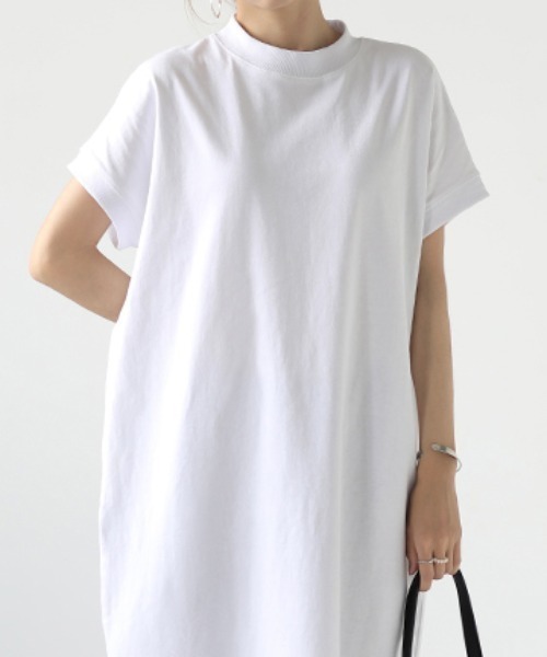 COCOMOMO(ココモモ)の「バックスリット入り Tシャツワンピース コットン100%(ワンピース・レディース・ブラック/ダークグレー/ピンク/ホワイト/イエロー/アイボリー/ライトブルー・FREE)」の13枚目の写真
