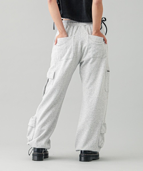 X-girl（エックスガール）の「MULTI POCKET SWEAT PANTS（スウェットパンツ・レディース・アッシュ/ブラック・S/M）」の5枚目の写真