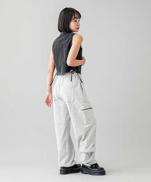 X-girl（エックスガール）の「MULTI POCKET SWEAT PANTS（スウェットパンツ・レディース・アッシュ/ブラック・S/M）」の7枚目の写真