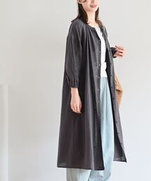 rps | 総刺繍バンドカラー９分袖シャツワンピース(シャツワンピース)