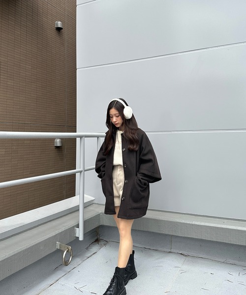 RiLi（リリ）の「カットメルトンミドルコート【RL】（その他アウター・レディース・ベージュ/ブラウン・FREE）」の15枚目の写真