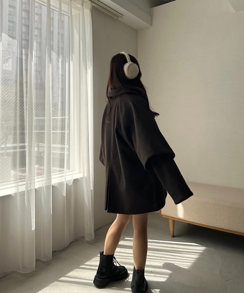 RiLi（リリ）の「カットメルトンミドルコート【RL】（その他アウター・レディース・ベージュ/ブラウン・FREE）」の14枚目の写真