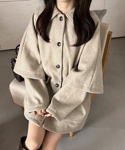 RiLi（リリ）の「カットメルトンミドルコート【RL】（その他アウター・レディース・ベージュ/ブラウン・FREE）」の17枚目の写真