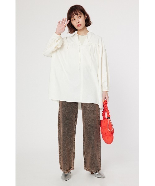 RODEO CROWNS WIDE BOWL（ロデオクラウンズワイドボウル）の「ボリュームスリーブカフタンチュニック（チュニック・レディース・オフホワイト/レッド/ブラック・FREE）」の7枚目の写真