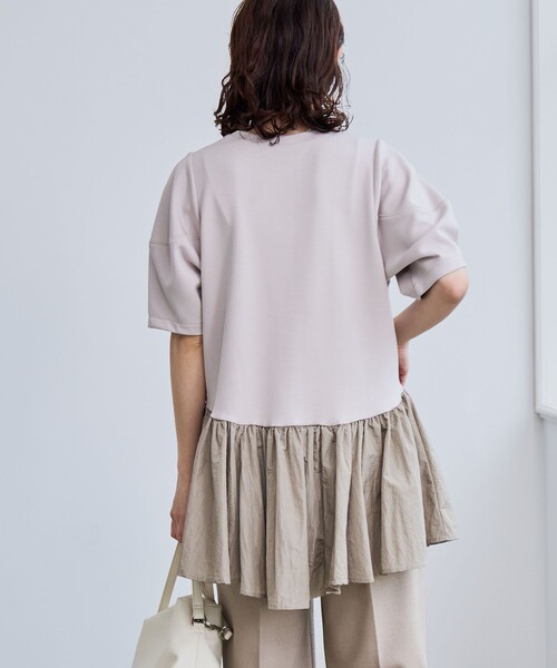 coen(コーエン)の「【RONEL】クリアポンチ異素材ドッキングペプラムカットソー(Tシャツ/カットソー・レディース・ネイビー/ベージュ/ホワイト/ブラック・M/S)」の5枚目の写真