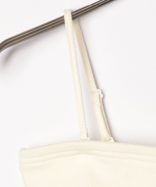 Heather（ヘザー）の「ショートカップ付きリブキャミ　113120（キャミソール・レディース・オフホワイト/ブラック・S/M）」の5枚目の写真