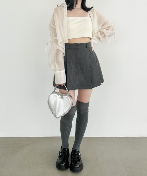 Heather（ヘザー）の「ショートカップ付きリブキャミ　113120（キャミソール・レディース・オフホワイト/ブラック・S/M）」の22枚目の写真