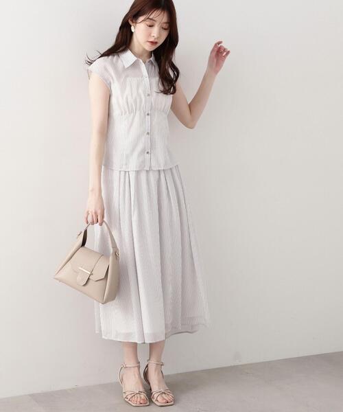 PROPORTION BODY DRESSING（プロポーションボディドレッシング）の「シアーストライプブラウス / 1214110418（シャツ/ブラウス・レディース・ブラウン/ブルー系その他・SMALL/MEDIUM）」の13枚目の写真