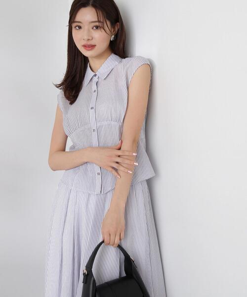 PROPORTION BODY DRESSING（プロポーションボディドレッシング）の「シアーストライプブラウス / 1214110418（シャツ/ブラウス・レディース・ブラウン/ブルー系その他・SMALL/MEDIUM）」の2枚目の写真