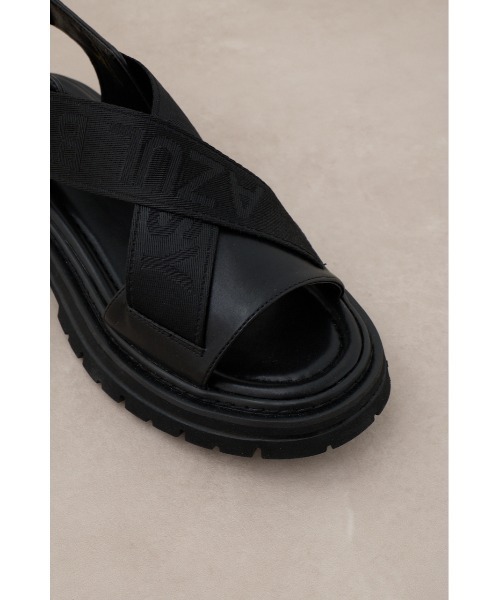 AZUL by moussy(アズールバイマウジー)の「ジャガードロゴテープサンダル(サンダル・メンズ・ブラック・LARGE/MEDIUM)」の8枚目の写真