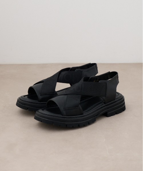 AZUL by moussy(アズールバイマウジー)の「ジャガードロゴテープサンダル(サンダル・メンズ・ブラック・LARGE/MEDIUM)」の4枚目の写真
