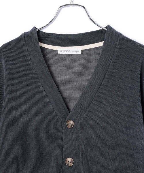 le cercle ADAM ET ROPE'（ルセルクルアダムエロペ）の「【mens】ストレッチカルゼカーディガン（カーディガン/ボレロ・メンズ・カーキ/グレー/ブラック・L/M）」の5枚目の写真