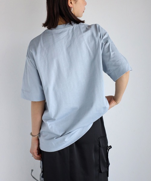 r.(アールドット)の「リボン付きTシャツ(Tシャツ/カットソー・レディース・ブラック/ライトブルー/ホワイト/チャコールグレー・FREE)」の21枚目の写真