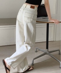 レディースのデニムパンツ（ホワイト/白色系・ハイウエスト