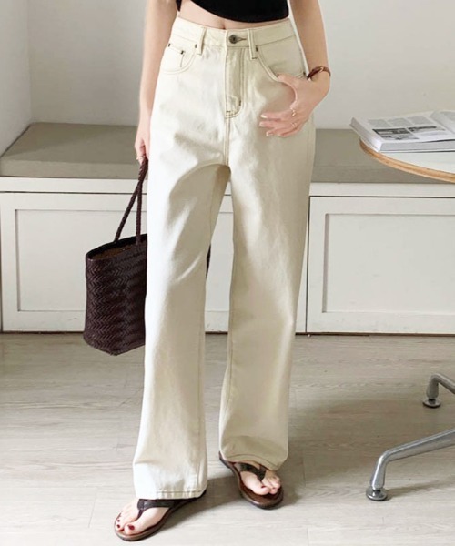 GIVENCHY ホワイトデニムジーンズ AZUL BY MOUSSY ジーンズ VINTAGE HEM DAMAGE WHITE DENIM