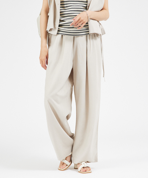 abahouse mavie（アバハウスマヴィ）の「【セットアップ対応】レーヨンリネンワイドパンツ（その他パンツ・レディース・ベージュ/レッド/カーキ/ブラック・36/38）」の7枚目の写真