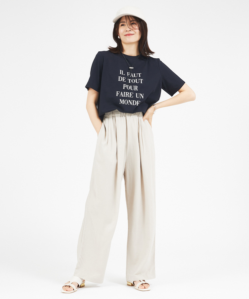 abahouse mavie（アバハウスマヴィ）の「【セットアップ対応】レーヨンリネンワイドパンツ（その他パンツ・レディース・ベージュ/レッド/カーキ/ブラック・36/38）」の8枚目の写真