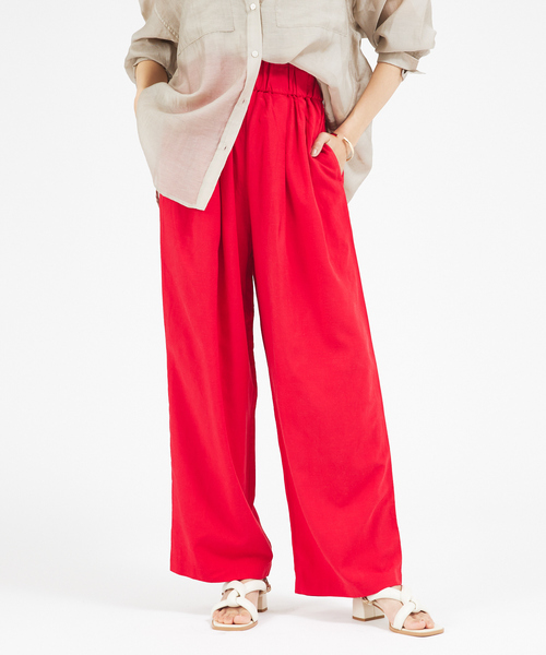 abahouse mavie（アバハウスマヴィ）の「【セットアップ対応】レーヨンリネンワイドパンツ（その他パンツ・レディース・ベージュ/レッド/カーキ/ブラック・36/38）」の14枚目の写真