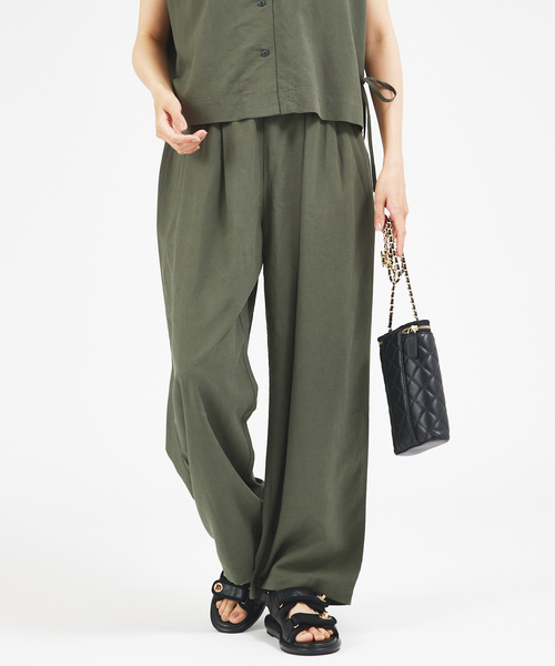 abahouse mavie（アバハウスマヴィ）の「【セットアップ対応】レーヨンリネンワイドパンツ（その他パンツ・レディース・ベージュ/レッド/カーキ/ブラック・36/38）」の18枚目の写真