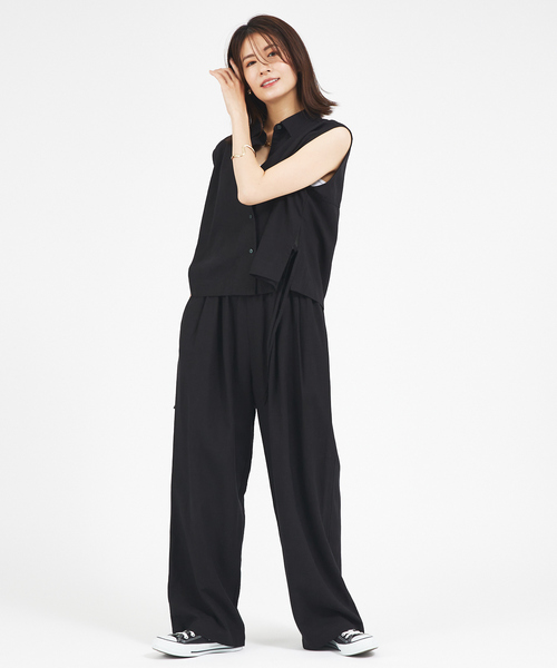 abahouse mavie（アバハウスマヴィ）の「【セットアップ対応】レーヨンリネンワイドパンツ（その他パンツ・レディース・ベージュ/レッド/カーキ/ブラック・36/38）」の22枚目の写真