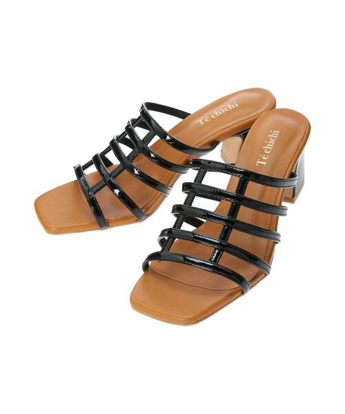 Te chichi（テチチ）の「ケージサンダル（サンダル・レディース・オフホワイト/ブラック/ゴールド・37/38）」の8枚目の写真