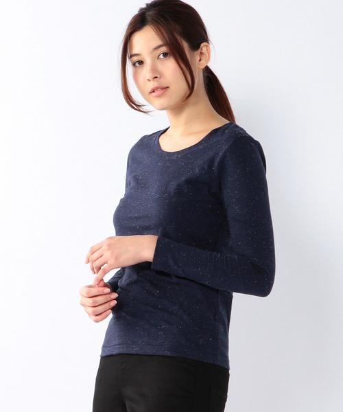 coen（コーエン）の「カラーネップクルーネックカットソー（Tシャツ/カットソー・レディース・グレー/ネイビー・MEDIUM/LARGE）」の2枚目の写真