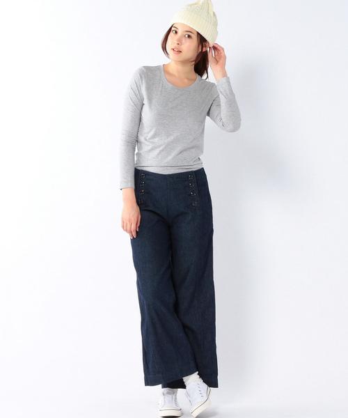 coen（コーエン）の「カラーネップクルーネックカットソー（Tシャツ/カットソー・レディース・グレー/ネイビー・MEDIUM/LARGE）」の12枚目の写真