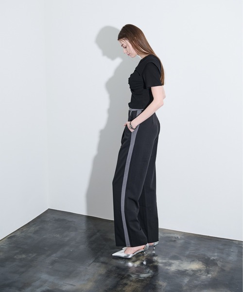 CHIC STYLE スラックス パンツ サイドラインスラックス 「大きい