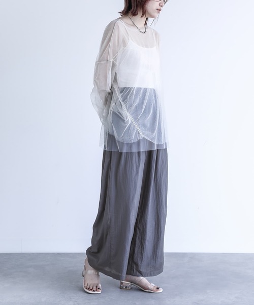 n'OrLABEL（ノアールレーベル）の「『シアータックパンツ』（その他パンツ・レディース・ベージュ/グレイッシュブルー/ブラック・1/2）」の3枚目の写真