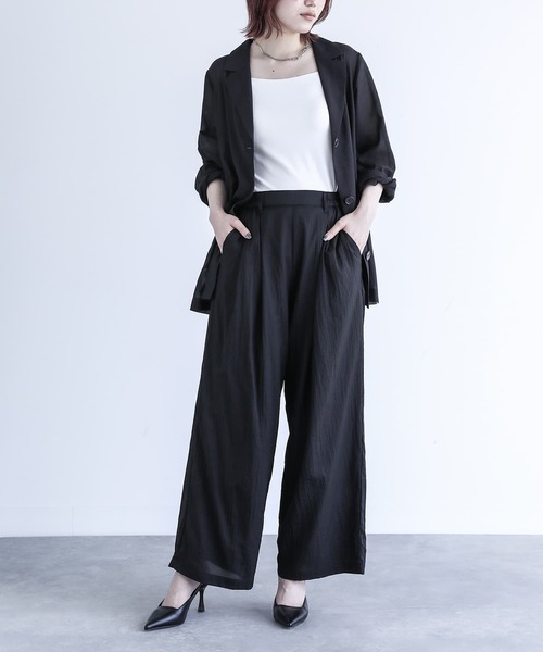 n'OrLABEL（ノアールレーベル）の「『シアータックパンツ』（その他パンツ・レディース・ベージュ/グレイッシュブルー/ブラック・1/2）」の19枚目の写真