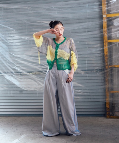 VACANCY(ヴァカンシー)の「透かし編みウェーブリボンカーディガン(カーディガン/ボレロ・レディース・グリーン/ブラック/ブルー・FREE)」の20枚目の写真