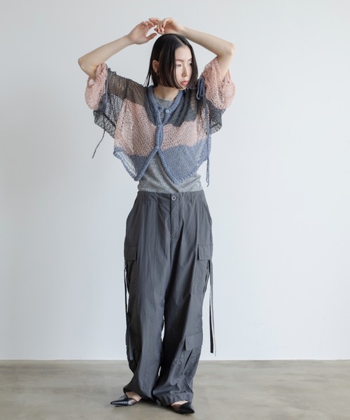 VACANCY(ヴァカンシー)の「透かし編みウェーブリボンカーディガン(カーディガン/ボレロ・レディース・グリーン/ブラック/ブルー・FREE)」の21枚目の写真