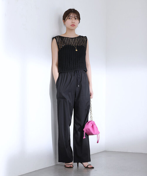 La TOTALITE（ラトータリテ）の「ツイルワイドイージーパンツ（その他パンツ・レディース・ブルー/グリーン/ベージュ/ネイビー・36/38）」の15枚目の写真