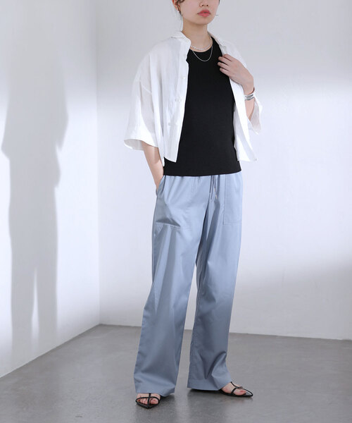 La TOTALITE（ラトータリテ）の「ツイルワイドイージーパンツ（その他パンツ・レディース・ブルー/グリーン/ベージュ/ネイビー・36/38）」の19枚目の写真