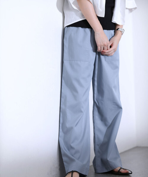 La TOTALITE（ラトータリテ）の「ツイルワイドイージーパンツ（その他パンツ・レディース・ブルー/グリーン/ベージュ/ネイビー・36/38）」の21枚目の写真