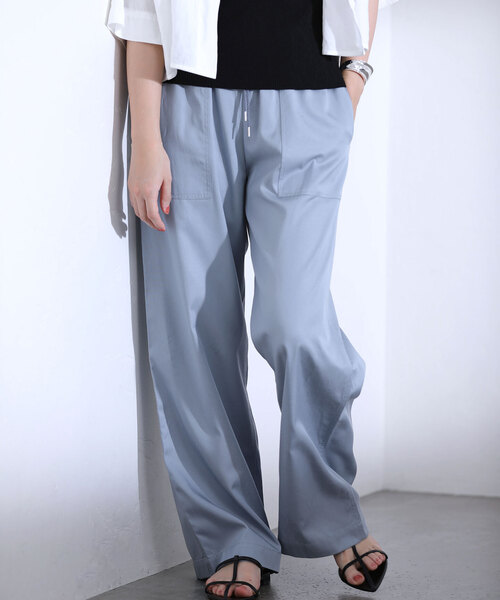 La TOTALITE（ラトータリテ）の「ツイルワイドイージーパンツ（その他パンツ・レディース・ブルー/グリーン/ベージュ/ネイビー・36/38）」の22枚目の写真