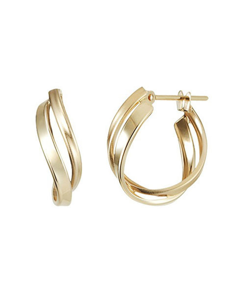 TAKE-UP ヒネリツインフープ イエローゴールド TAKE-UP（テイクアップ）の「ヒネリツインフープ( YG)（ピアス