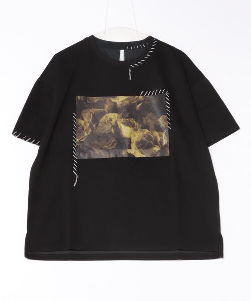 THISIS(ディスイズ)の「ダンボールニット ハンドステッチ ルーズフィット プリントTシャツ(Tシャツ/カットソー・メンズ・ホワイト/ブラック/チャコールグレー・LARGE/X-LARGE/MEDIUM)」の3枚目の写真