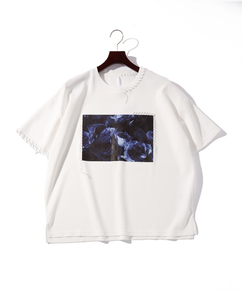 THISIS(ディスイズ)の「ダンボールニット ハンドステッチ ルーズフィット プリントTシャツ(Tシャツ/カットソー・メンズ・ホワイト/ブラック/チャコールグレー・LARGE/X-LARGE/MEDIUM)」の2枚目の写真