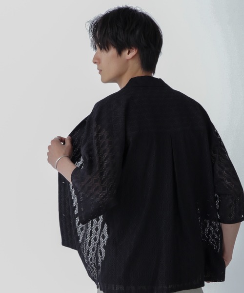 NANO universe(ナノユニバース)の「WEB限定/ワイドレースシャツ 半袖(シャツ/ブラウス・メンズ・ホワイト/ブラック/ライトブラウン・M/L)」の7枚目の写真