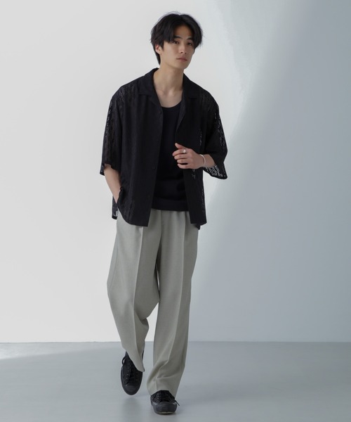 NANO universe(ナノユニバース)の「WEB限定/ワイドレースシャツ 半袖(シャツ/ブラウス・メンズ・ホワイト/ブラック/ライトブラウン・M/L)」の8枚目の写真