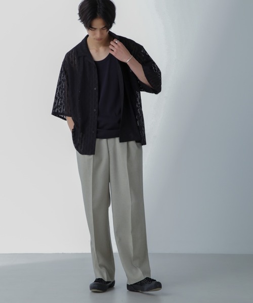 NANO universe(ナノユニバース)の「WEB限定/ワイドレースシャツ 半袖(シャツ/ブラウス・メンズ・ホワイト/ブラック/ライトブラウン・M/L)」の9枚目の写真